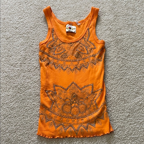 Vintage Twisted Heart Beaded Floral Tank, Size S - Picture 1 of 7